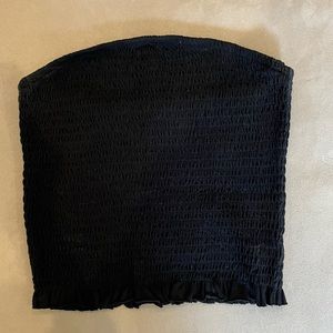 Black Smocked Tube Top